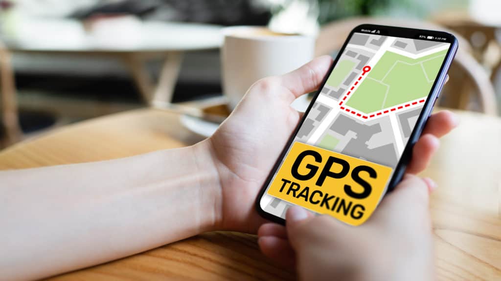 man using gps tracking on his phone